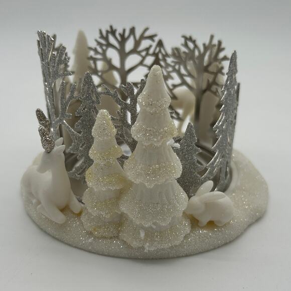 Bath & Body Works Xmas Scene 3 Wick Candle Holder Winter Scene - Picture 4 of 5